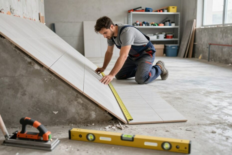 Jak kłaść płytki ze spadkiem w garażu