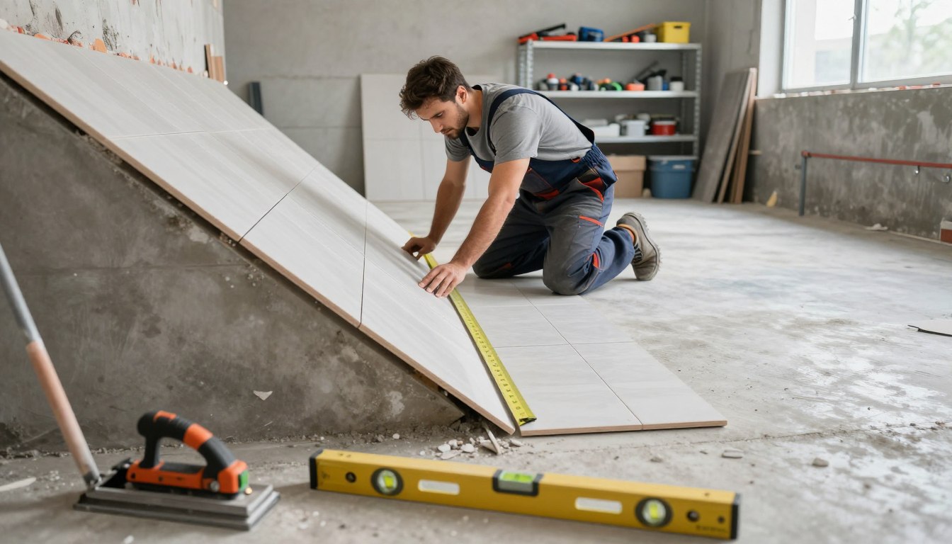 Jak kłaść płytki ze spadkiem w garażu