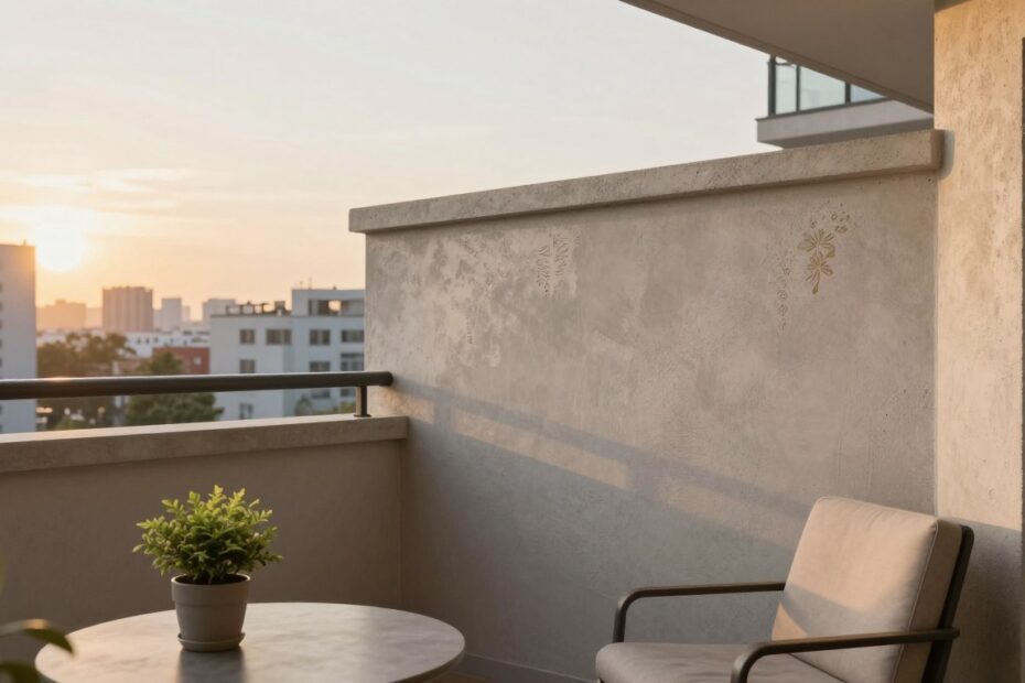 Murek zamiast balustrady na balkonie